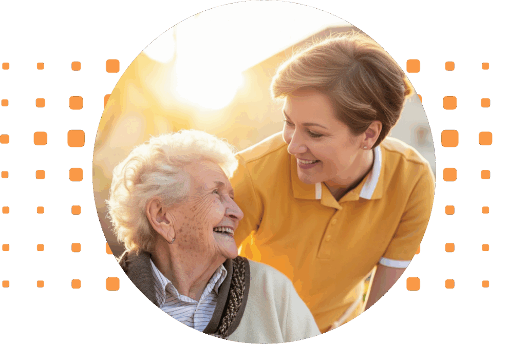 Alte und Junge Frau schauen sich an